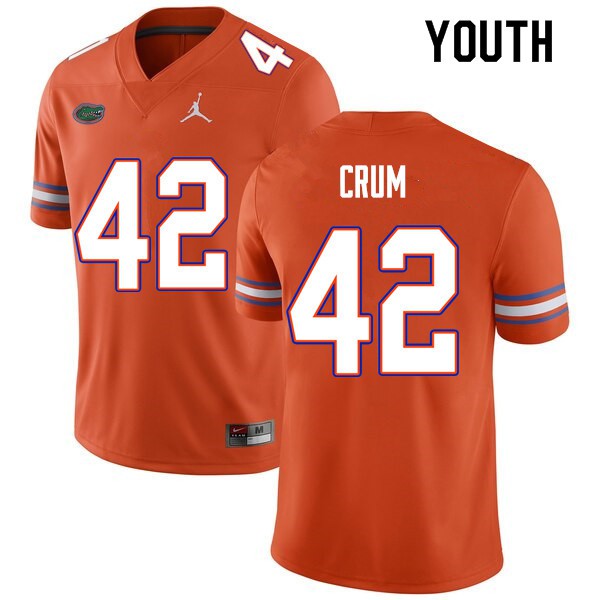 Youth #42 Quaylin Crum Florida Gators College Football Jersey Orange